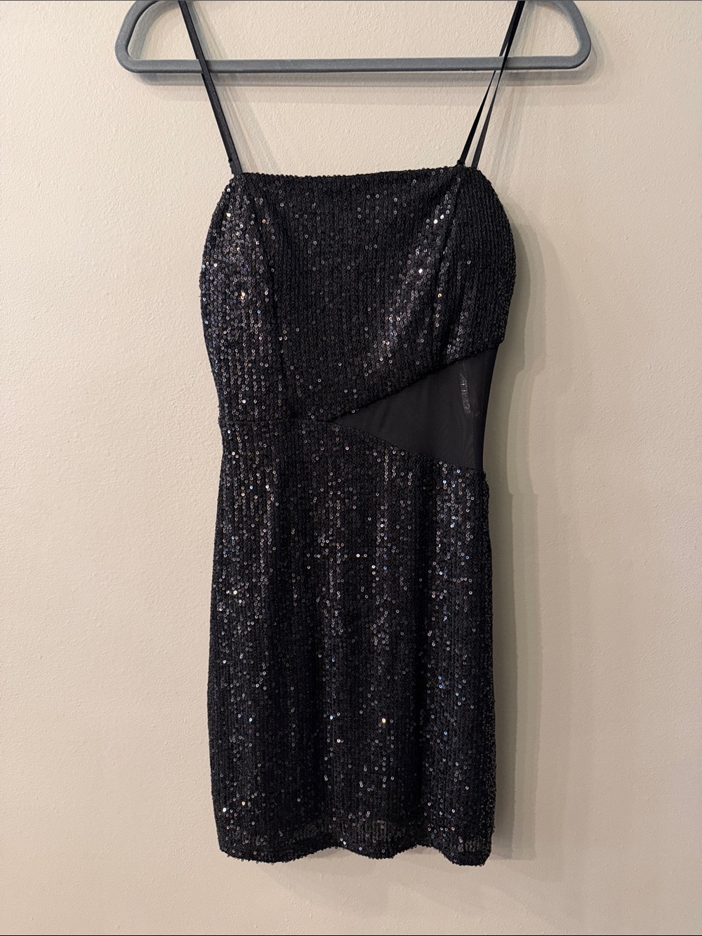 NWT Black Sequin Mesh Cutout Mini Dress | Club, Bachelorette, Homecoming, Party